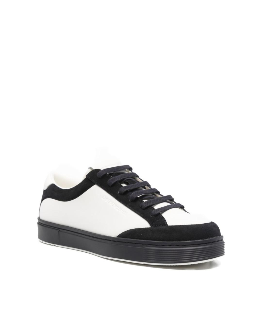 EMPORIO ARMANI Белые кожаные низкие кроссовки / кеды, фото 2