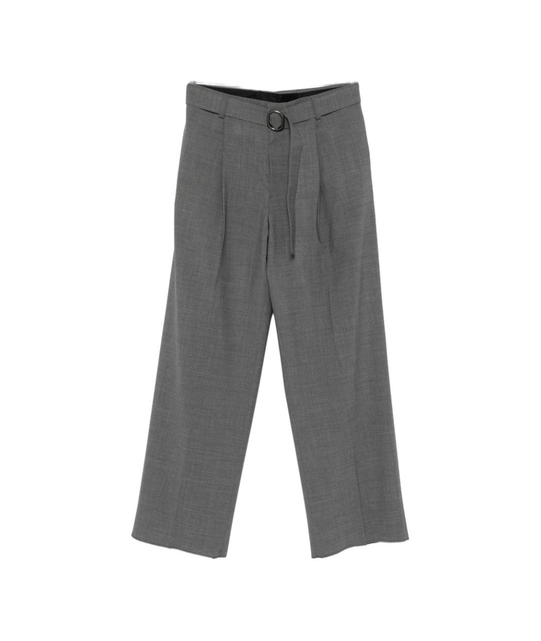 EMPORIO ARMANI Серые шерстяные повседневные брюки, фото 1