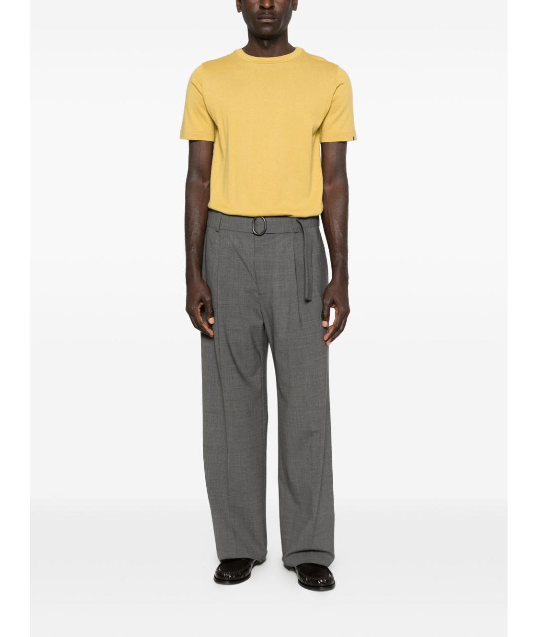 EMPORIO ARMANI Серые шерстяные повседневные брюки, фото 5