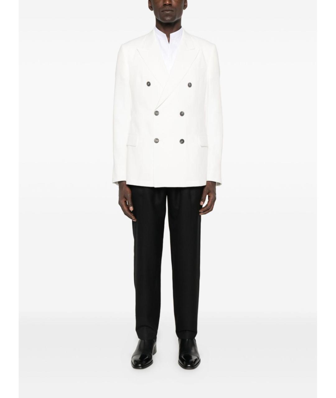 EMPORIO ARMANI Белая хлопковая классическая рубашка, фото 3