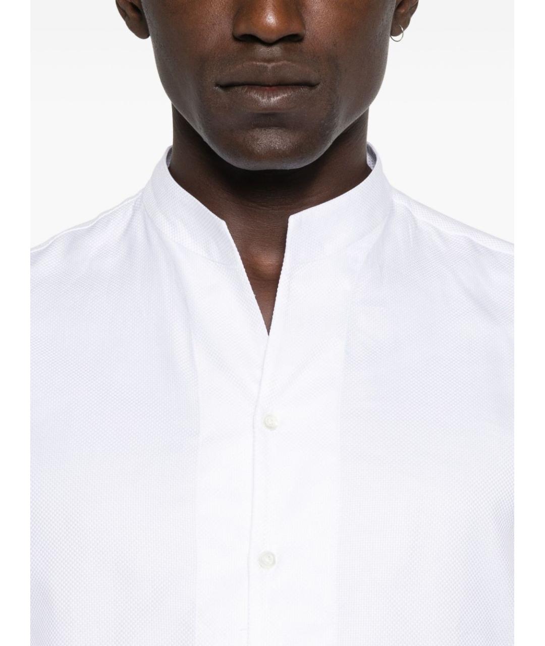 EMPORIO ARMANI Белая хлопковая классическая рубашка, фото 2