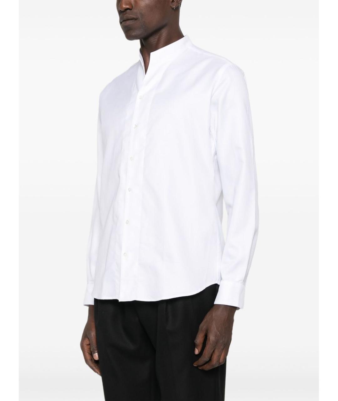 EMPORIO ARMANI Белая хлопковая классическая рубашка, фото 4