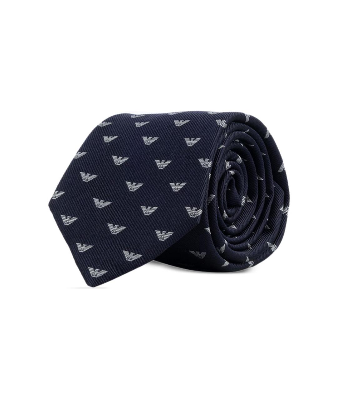 EMPORIO ARMANI Синий шелковый галстук, фото 3