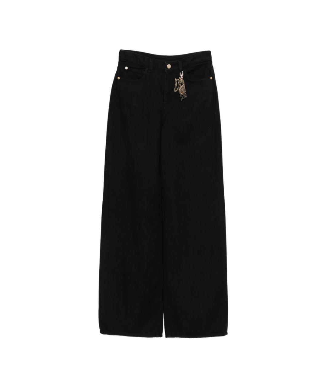 EMPORIO ARMANI Черные хлопко-лиоцелловые джинсы клеш, фото 1