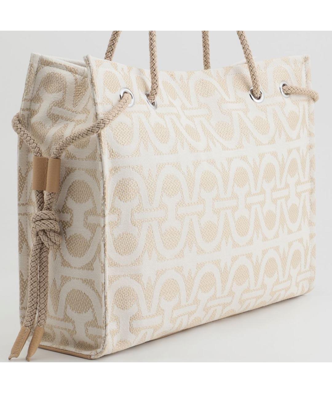 COCCINELLE Бежевая хлопковая сумка тоут, фото 2