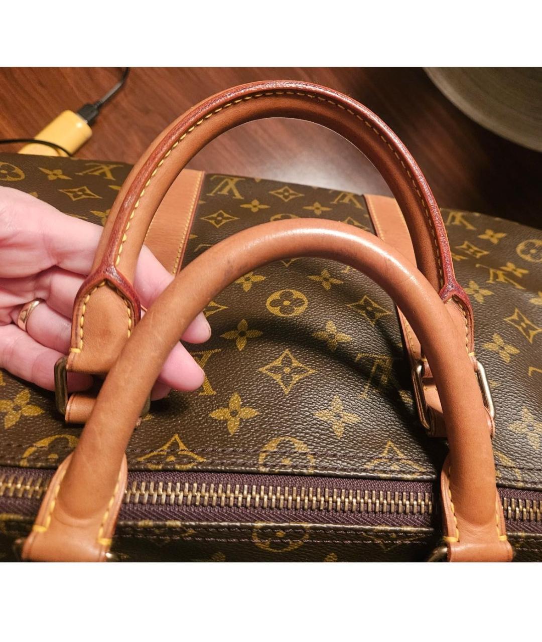LOUIS VUITTON Коричневая дорожная/спортивная сумка, фото 7