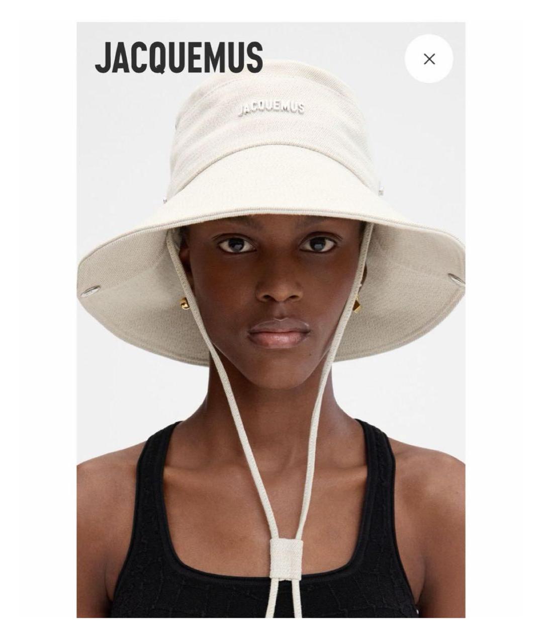 JACQUEMUS Бежевая хлопковая панама, фото 4