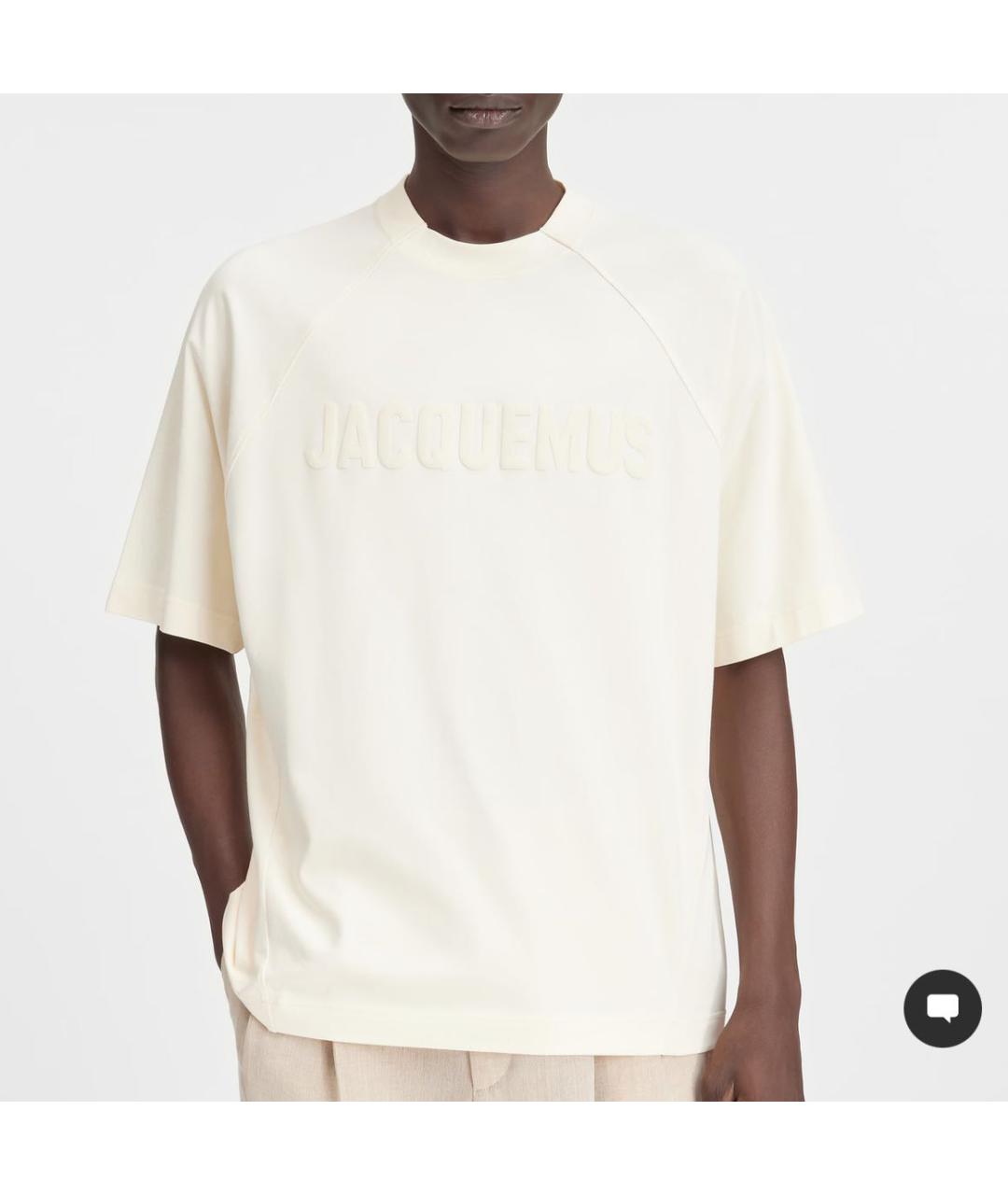 JACQUEMUS Бежевая хлопковая футболка, фото 3