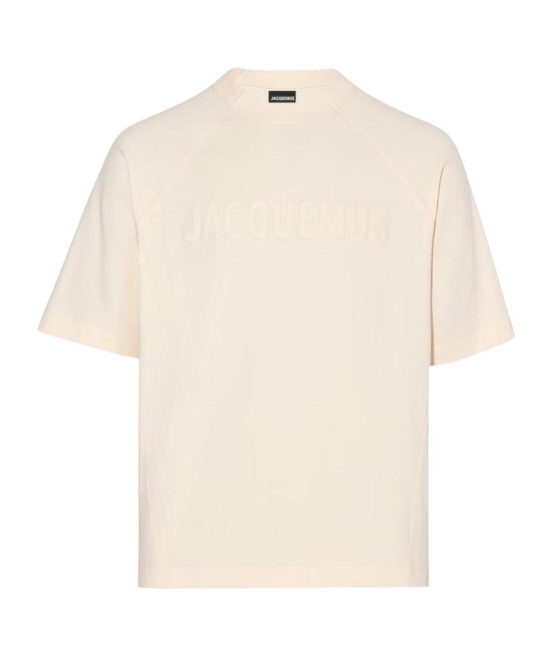 JACQUEMUS Бежевая хлопковая футболка, фото 1