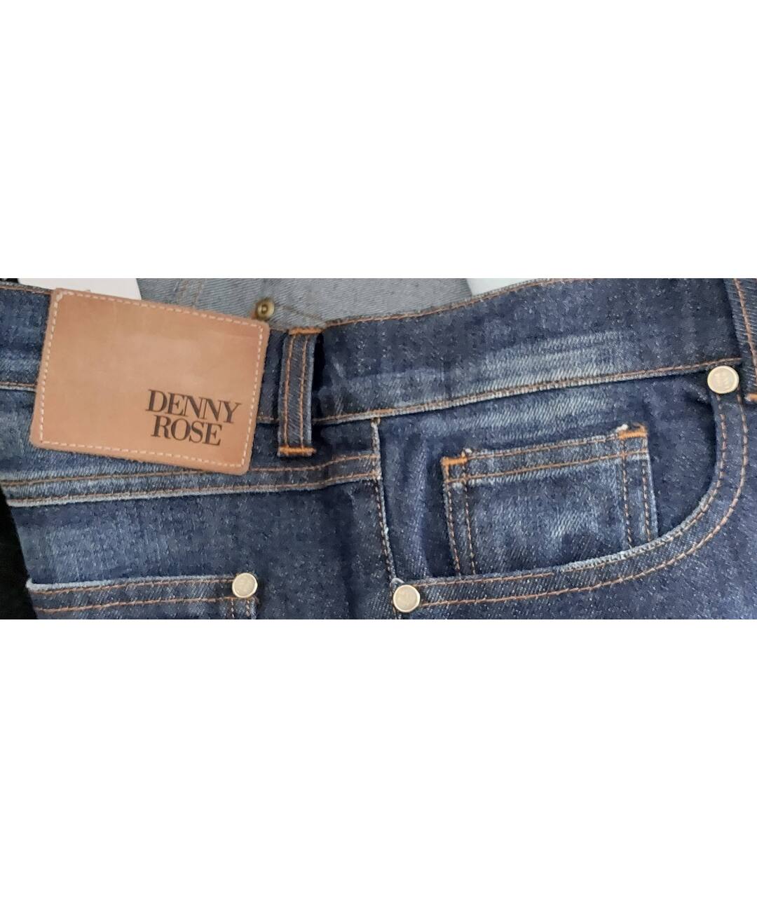 DENNY ROSE Темно-синие хлопко-эластановые прямые джинсы, фото 7