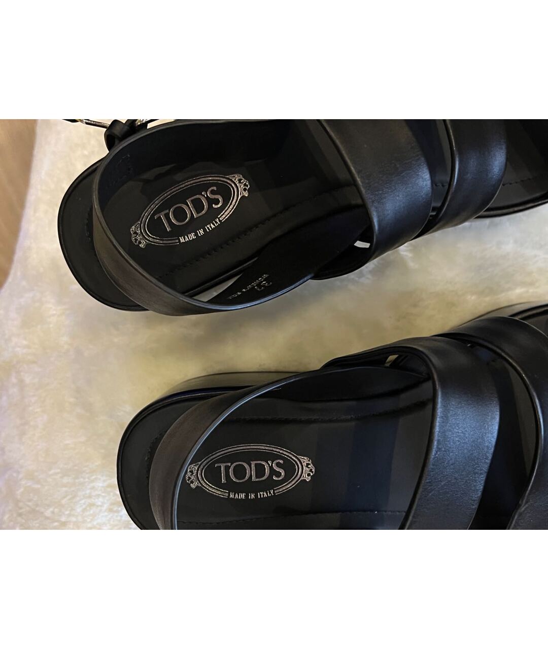 TOD'S Черные кожаные сандалии, фото 2