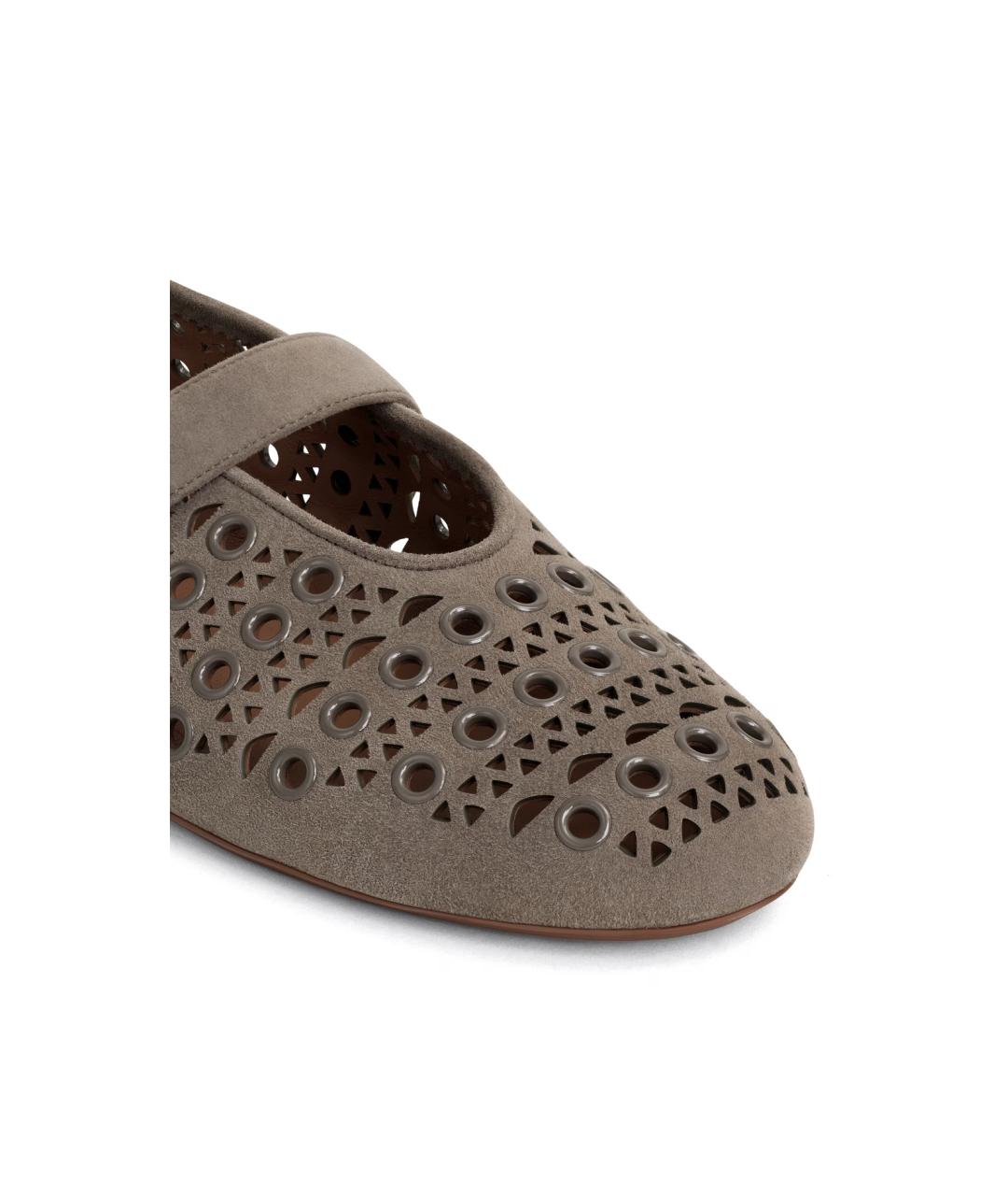 ALAIA Бежевые замшевые балетки, фото 3