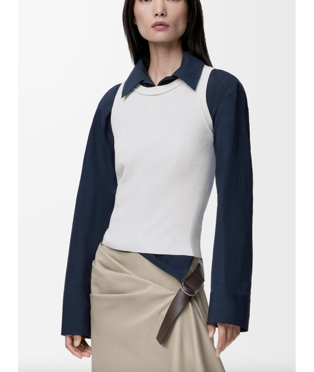 LOEWE Белая вискозная майка, фото 2