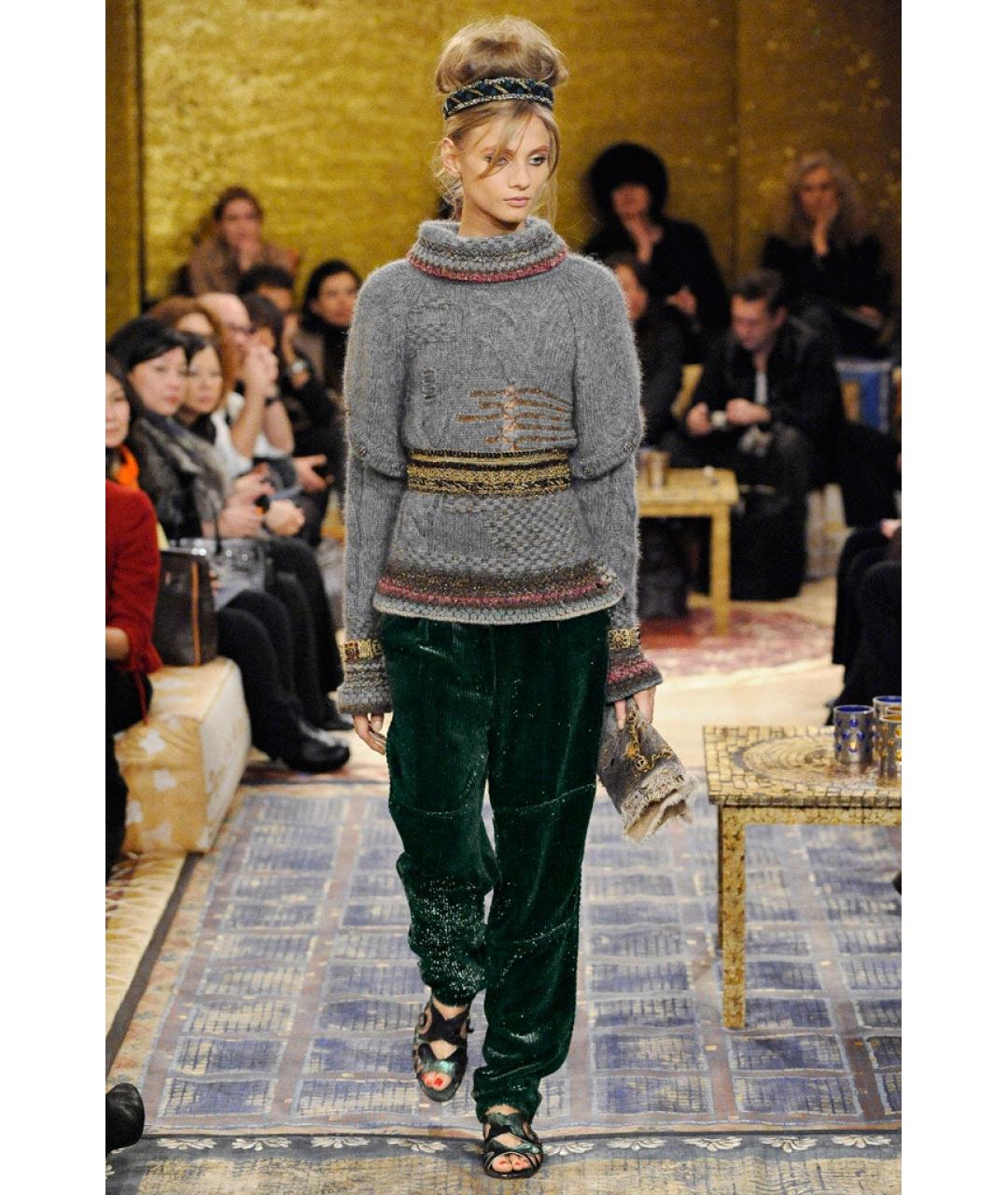 CHANEL Серый шерстяной джемпер / свитер, фото 2