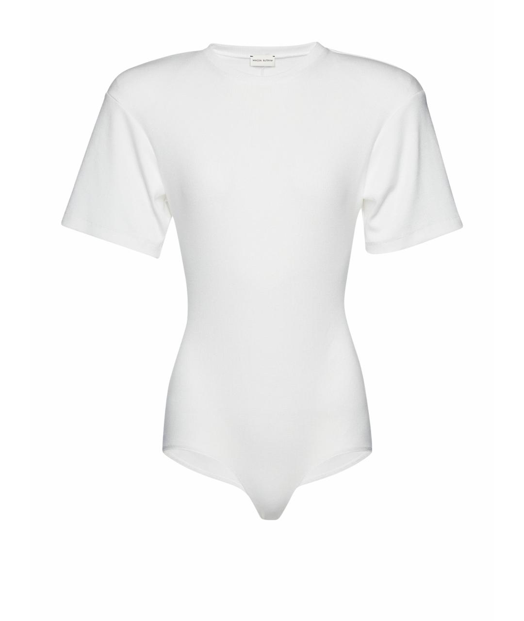 MAGDA BUTRYM Белое хлопко-эластановое боди, фото 1