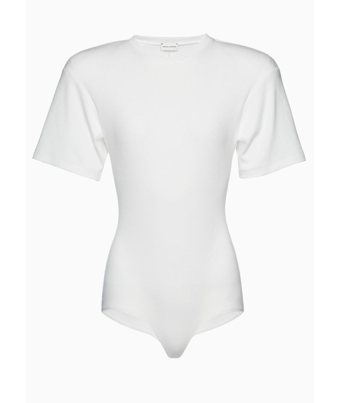 MAGDA BUTRYM Белое хлопко-эластановое боди, фото 9
