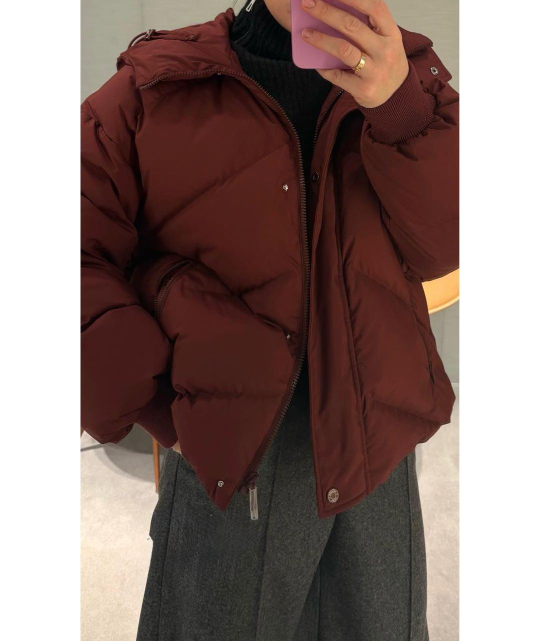 HERMES Бордовый пуховик, фото 5