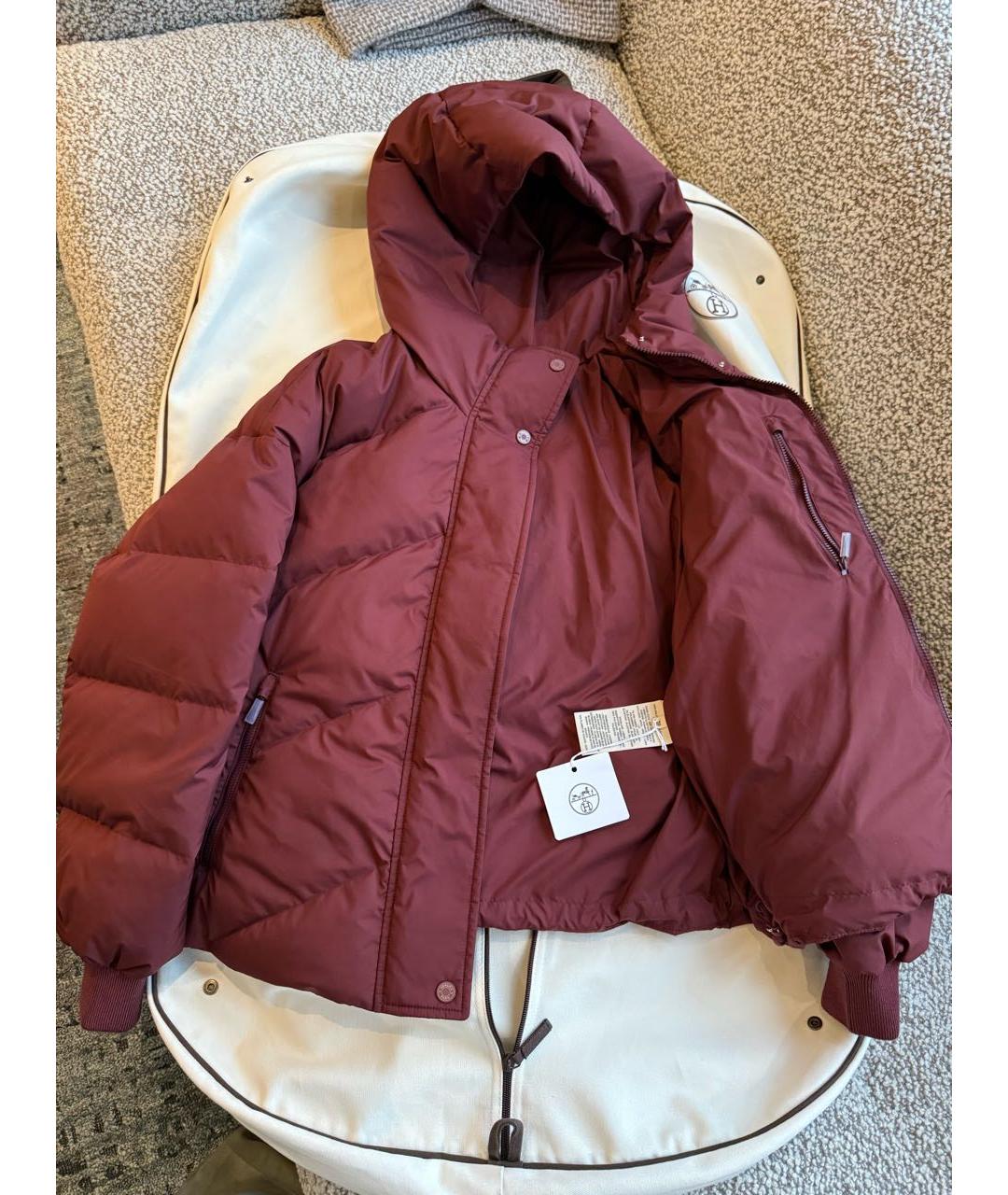 HERMES Бордовый пуховик, фото 3