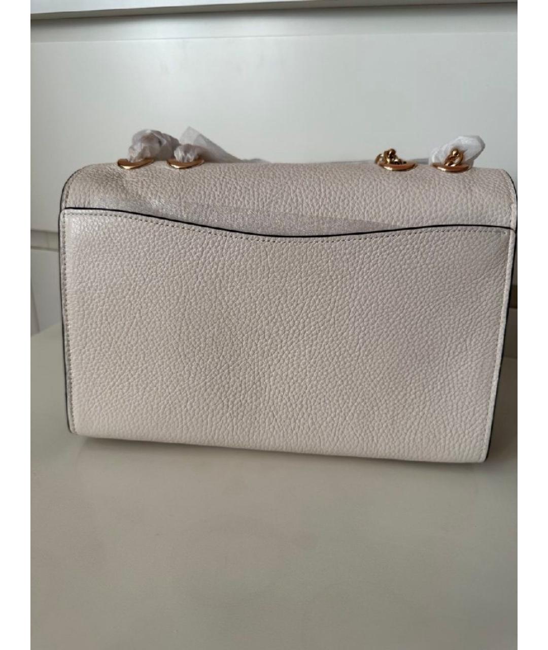 COACH Белая кожаная сумка с короткими ручками, фото 7