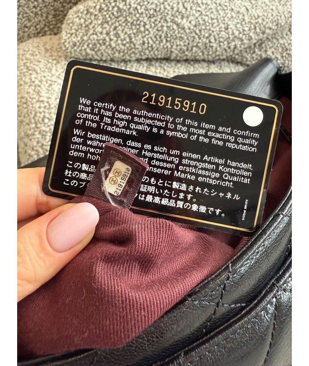 CHANEL Черная кожаная сумка через плечо, фото 7