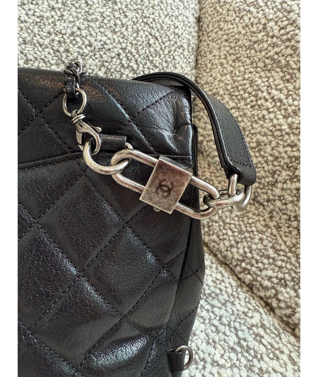 CHANEL Черная кожаная сумка через плечо, фото 5