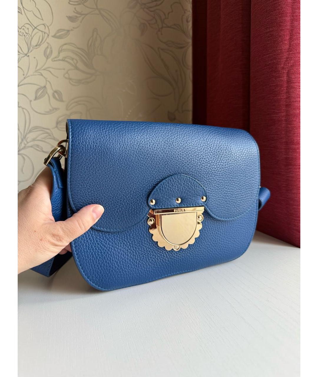 FURLA Синяя кожаная сумка через плечо, фото 2