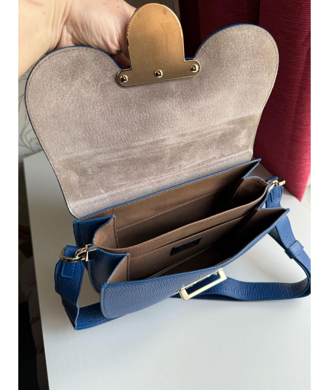 FURLA Синяя кожаная сумка через плечо, фото 4