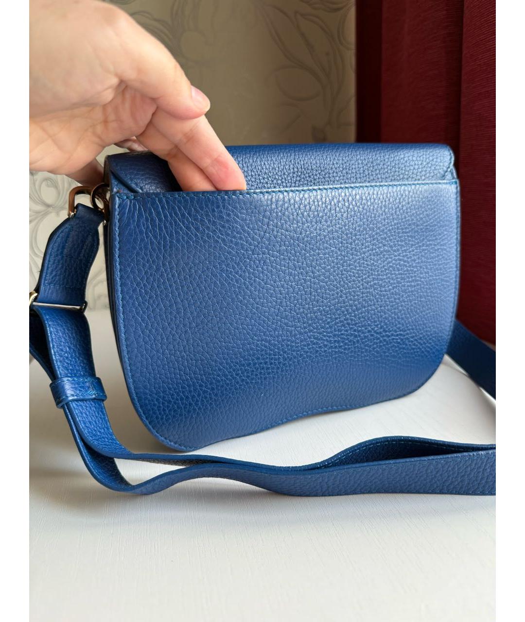 FURLA Синяя кожаная сумка через плечо, фото 3