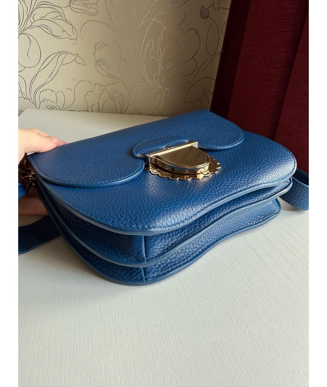 FURLA Синяя кожаная сумка через плечо, фото 5