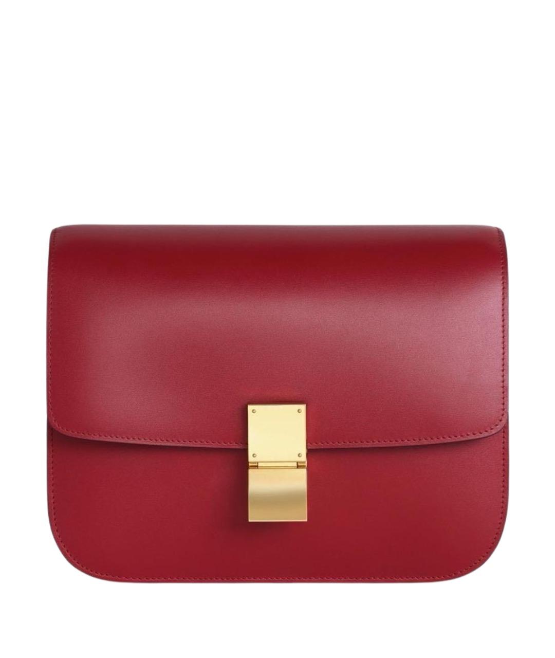 CELINE Красная кожаная сумка через плечо, фото 1