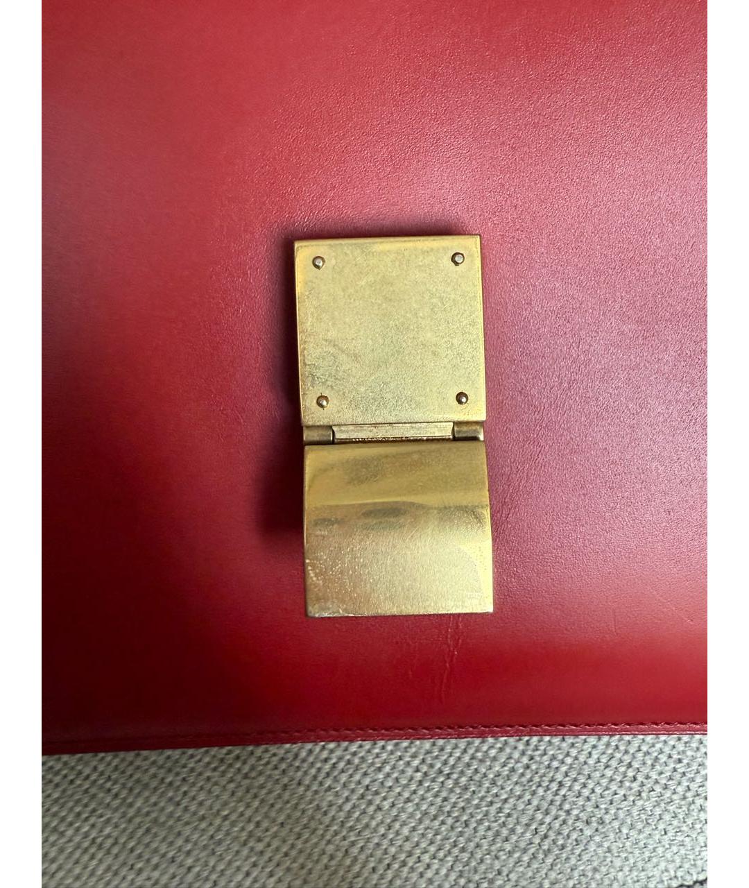 CELINE Красная кожаная сумка через плечо, фото 8