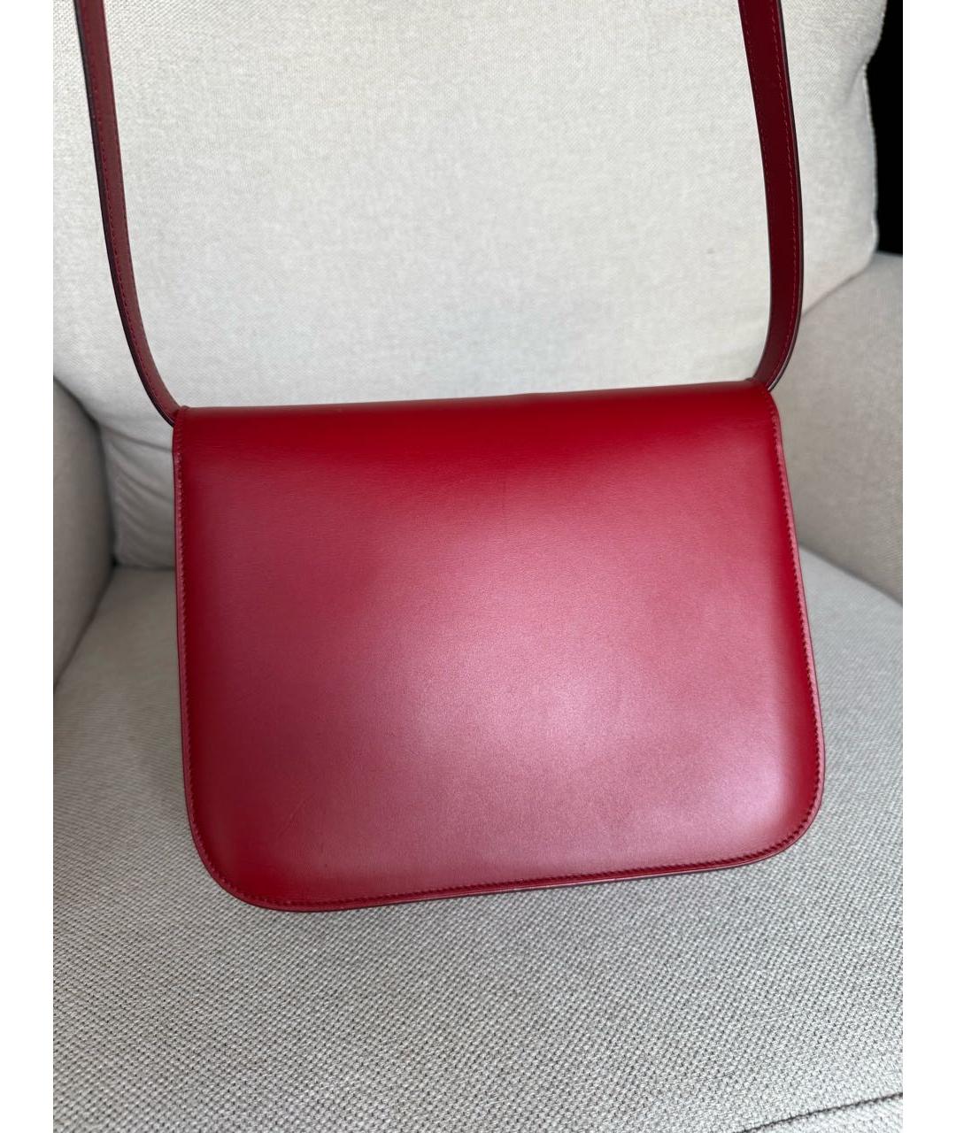CELINE Красная кожаная сумка через плечо, фото 6