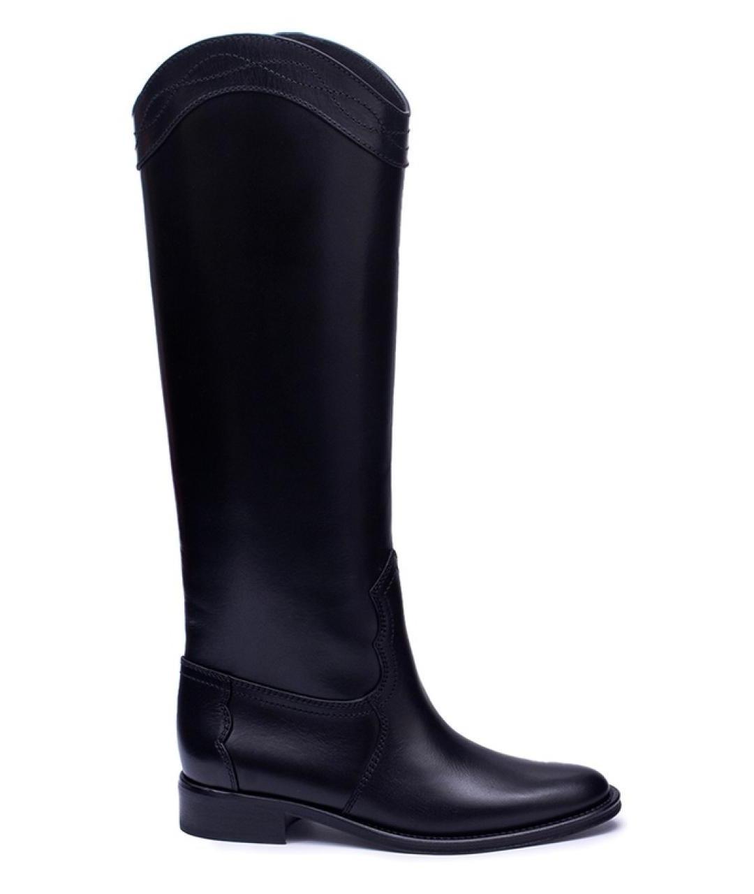 SAINT LAURENT Черные кожаные сапоги, фото 1