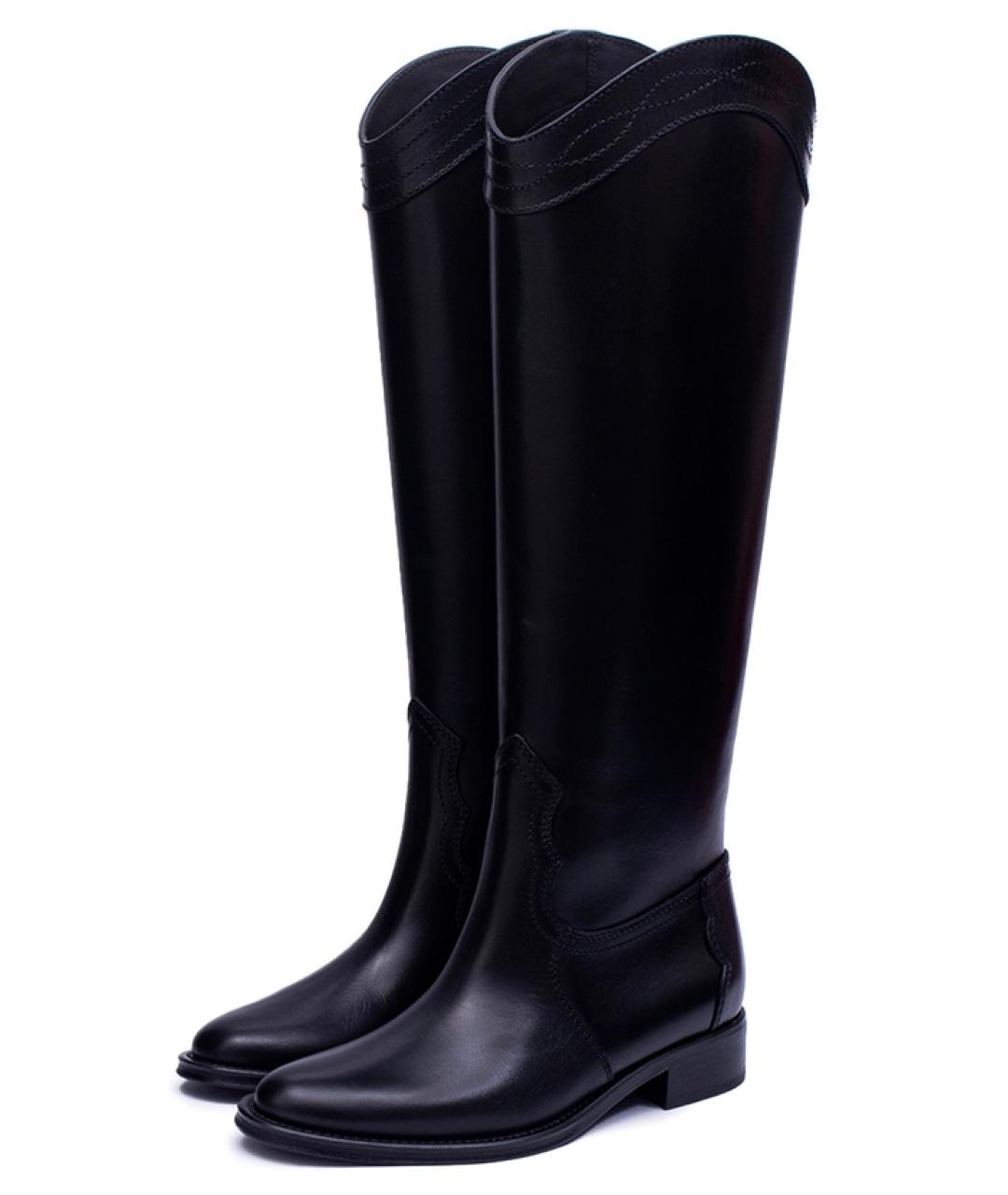 SAINT LAURENT Черные кожаные сапоги, фото 2