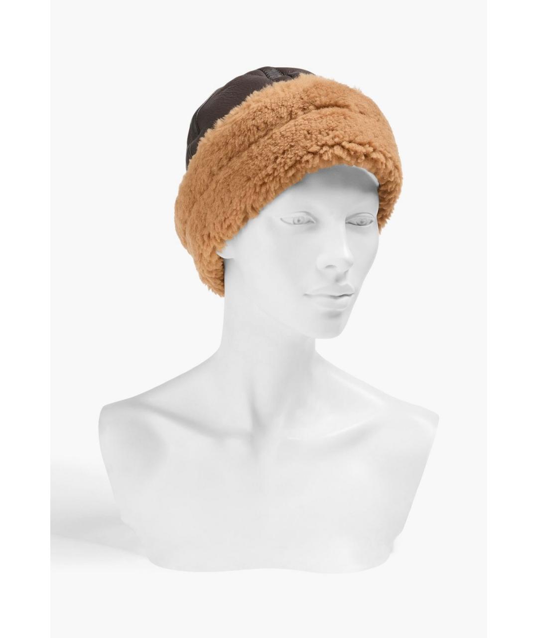 TOTEME Коричневая кожаная шапка, фото 2