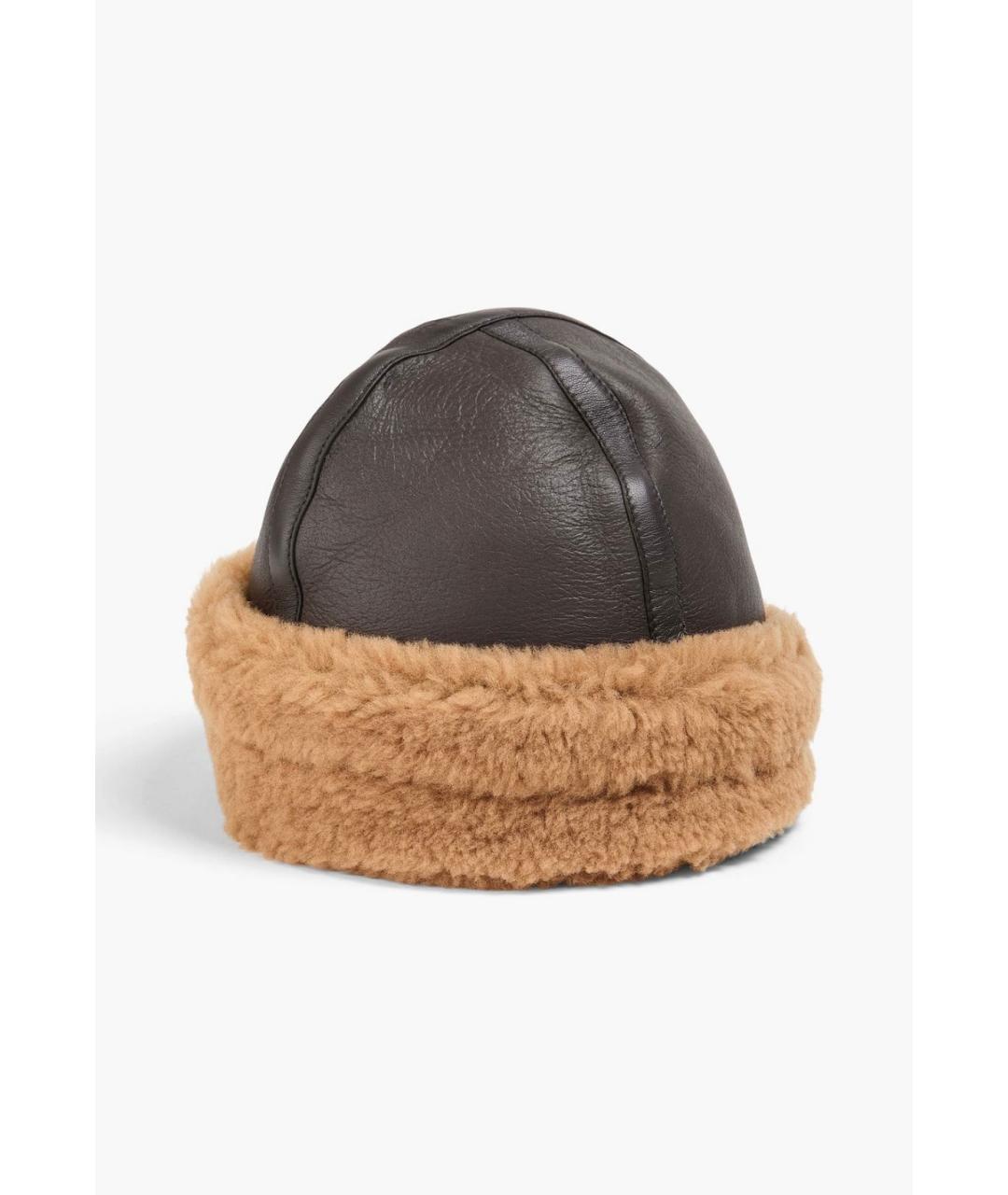 TOTEME Коричневая кожаная шапка, фото 5