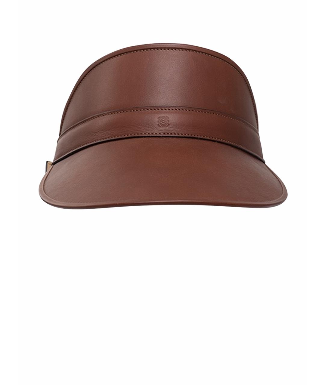 LOEWE Бордовая кожаная кепка, фото 1