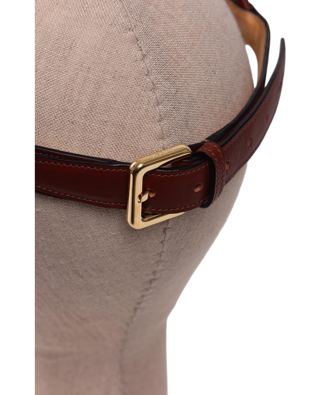 LOEWE Бордовая кожаная кепка, фото 5