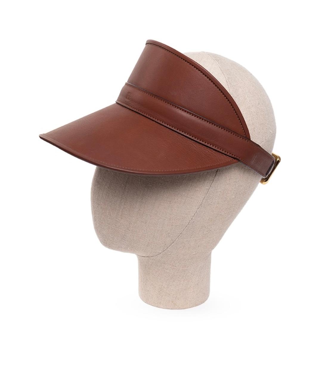 LOEWE Бордовая кожаная кепка, фото 2