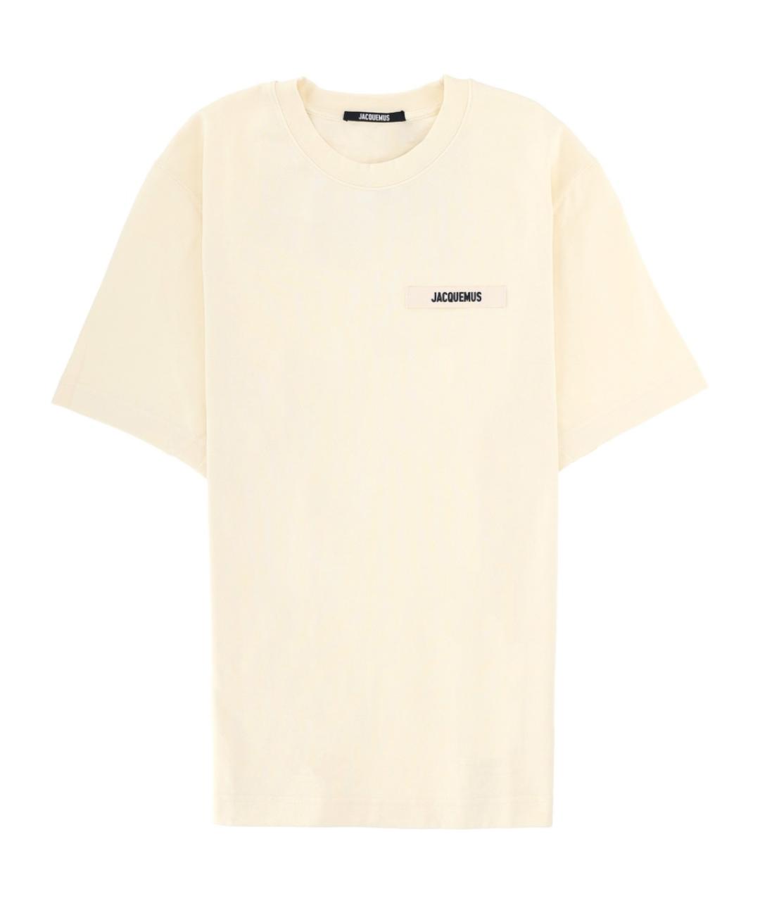 JACQUEMUS Бежевая хлопковая футболка, фото 1