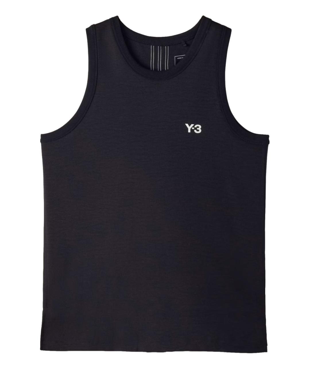 Y-3 Черная вискозная майка, фото 1