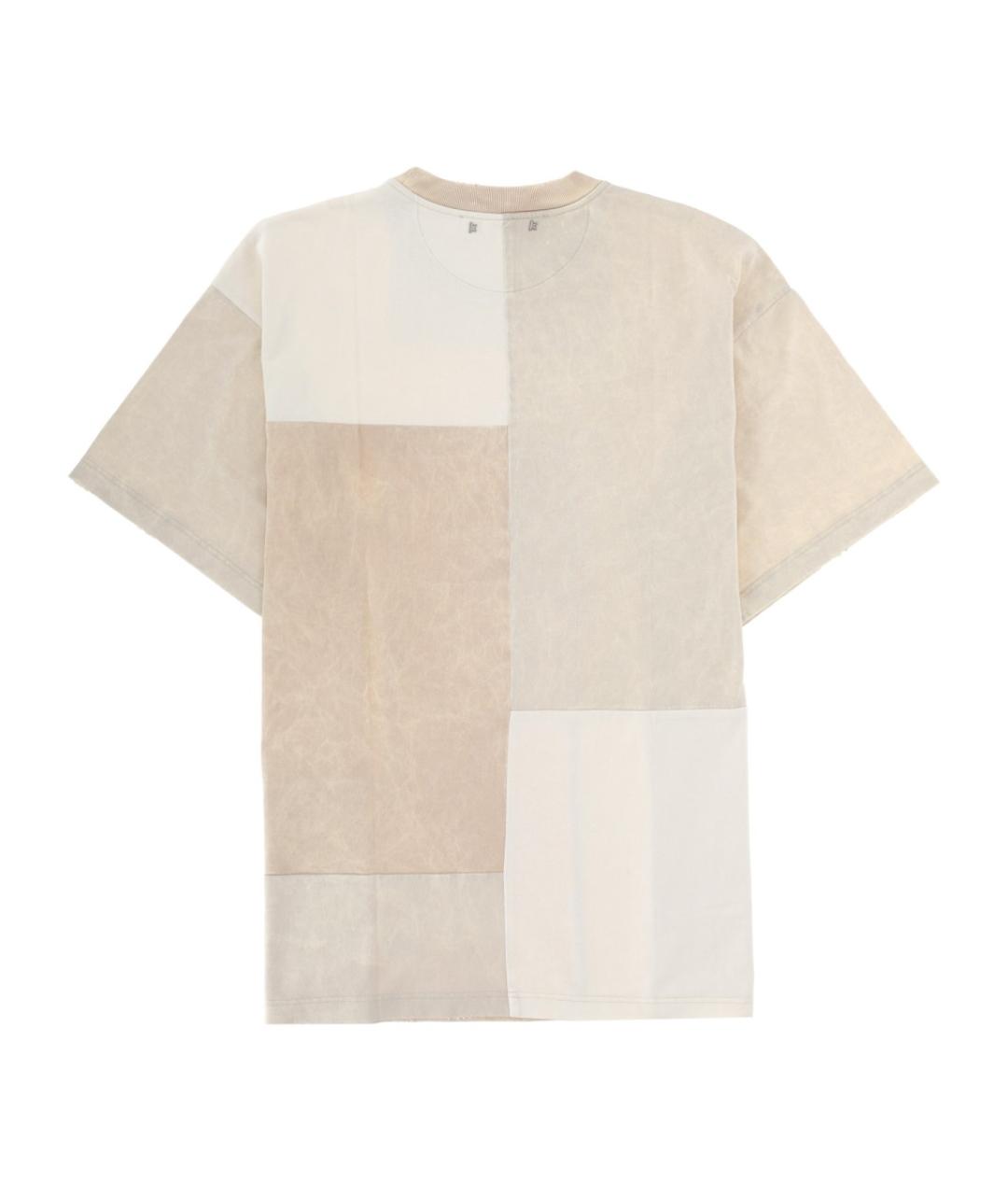 GOLDEN GOOSE DELUXE BRAND Бежевая хлопковая футболка, фото 2