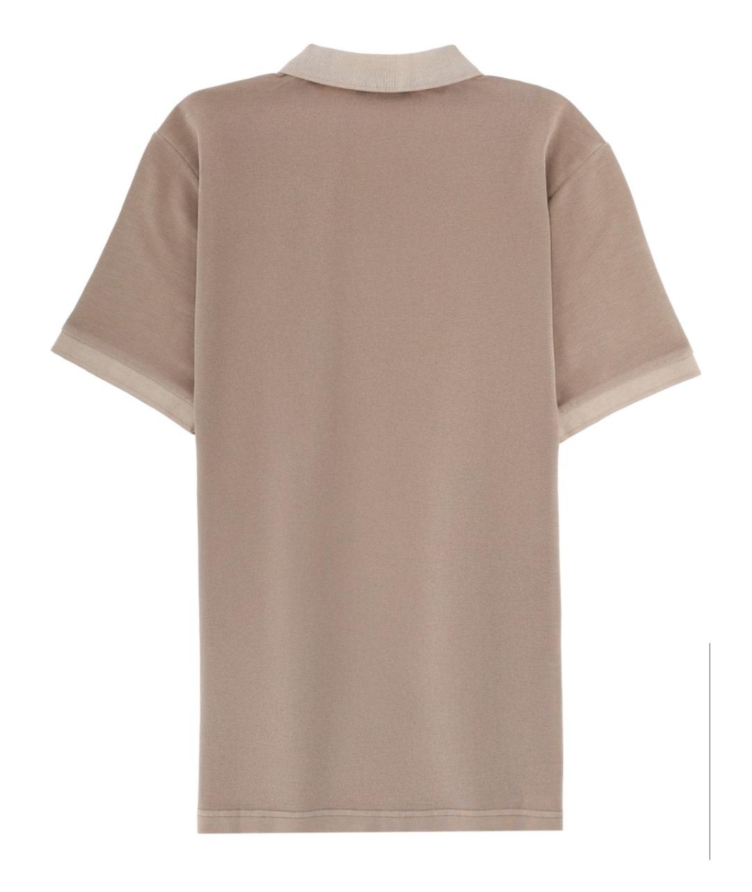 FAY Бежевое хлопковое поло с коротким рукавом, фото 2