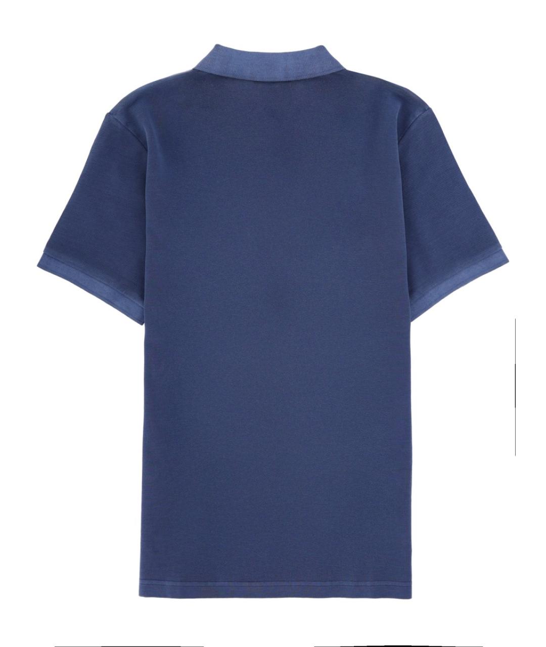 FAY Синее хлопковое поло с коротким рукавом, фото 2