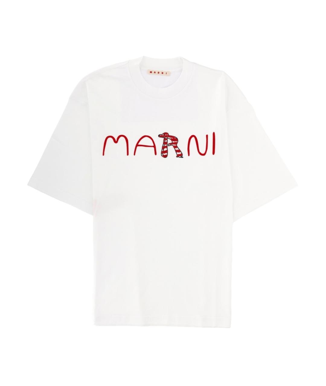 MARNI Белая хлопковая футболка, фото 1
