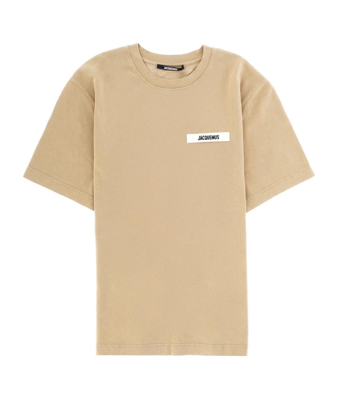 JACQUEMUS Бежевая хлопковая футболка, фото 1