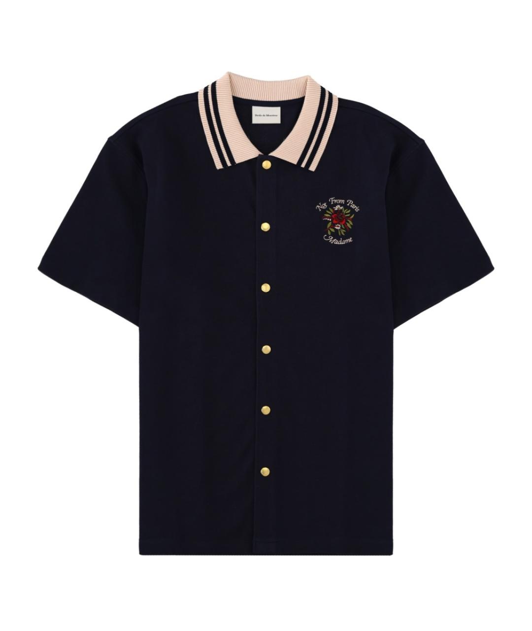 Drole de Monsieur Темно-синяя хлопковая кэжуал рубашка, фото 1