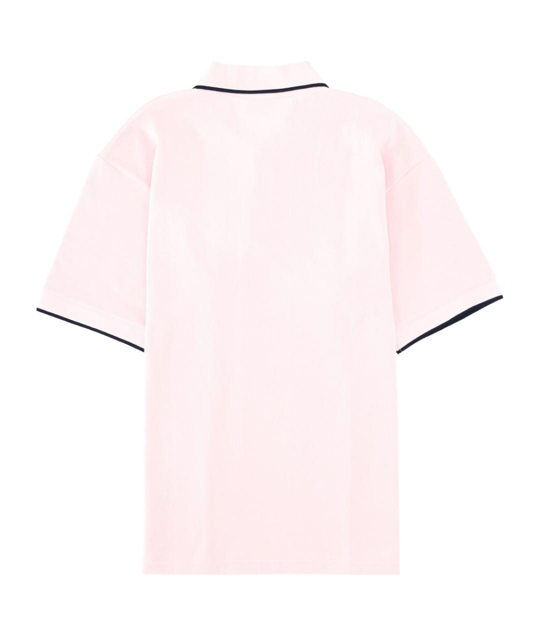 Drole de Monsieur Розовое хлопковое поло с коротким рукавом, фото 3