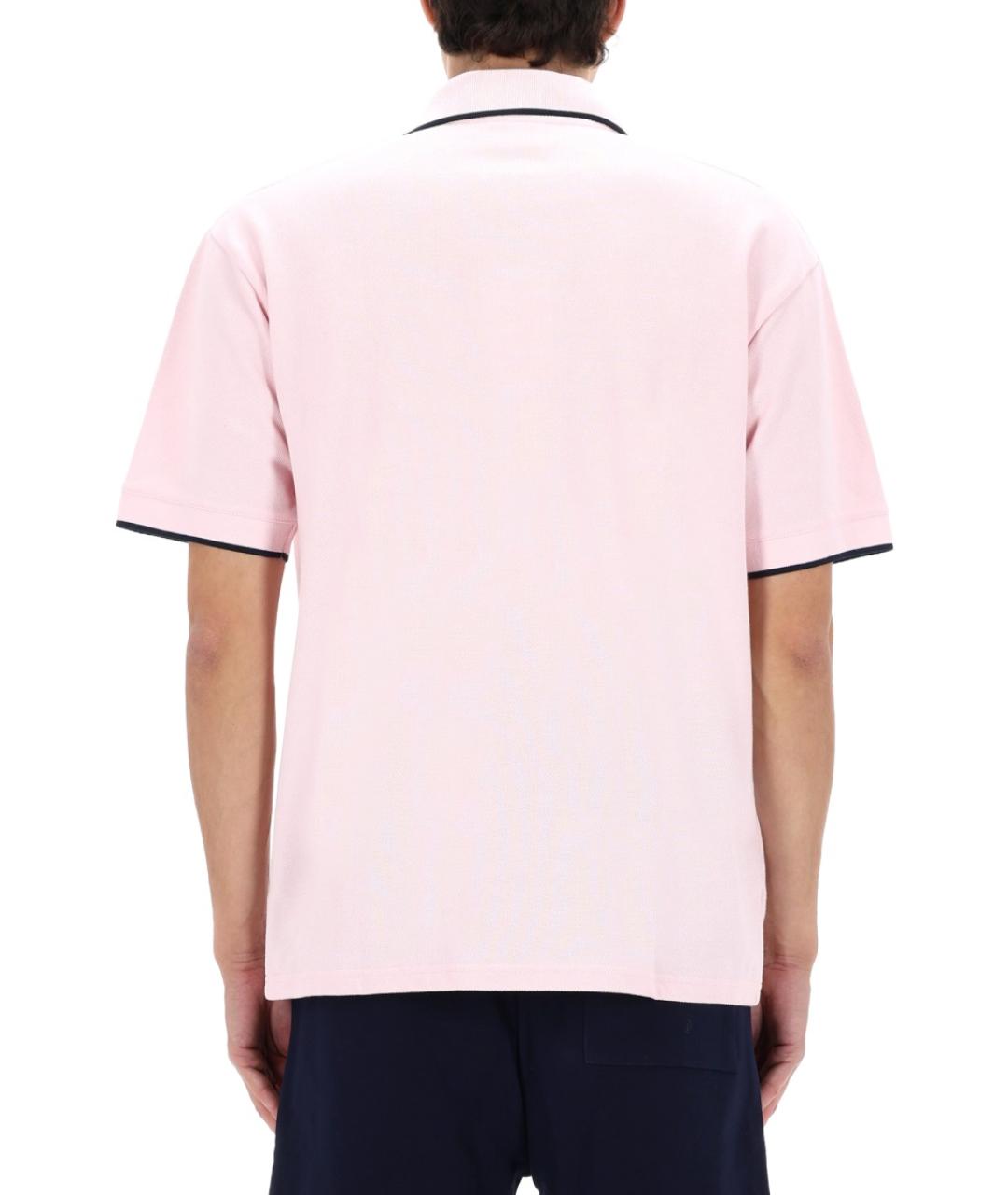 Drole de Monsieur Розовое хлопковое поло с коротким рукавом, фото 5