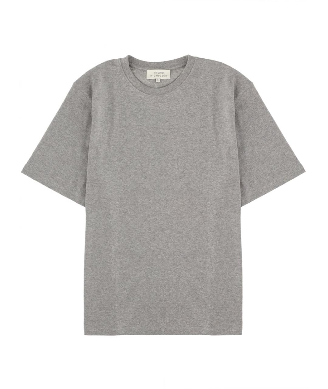 STUDIO NICHOLSON Серая хлопковая футболка, фото 1